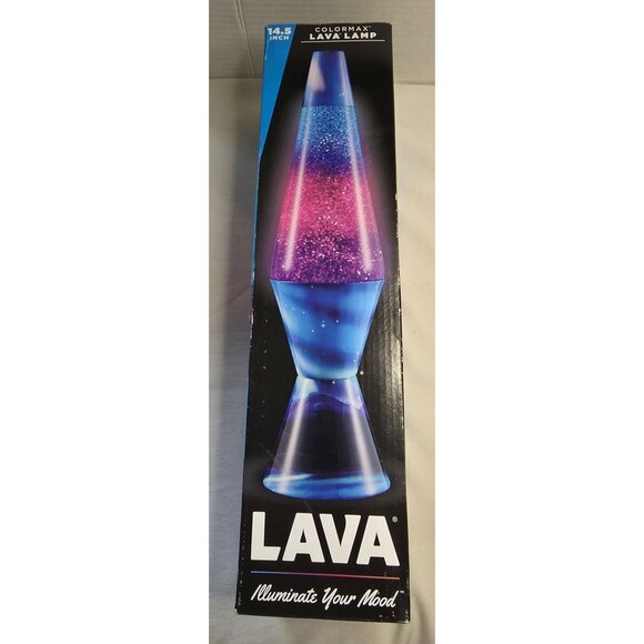 LAVA Brand 14.5" Colormax Motion Lamp Blue Purple Pink Glitter Liquid Light New - Picture 1 of 6